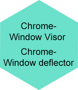 Chrome Window Visor , Chrome Window deflector